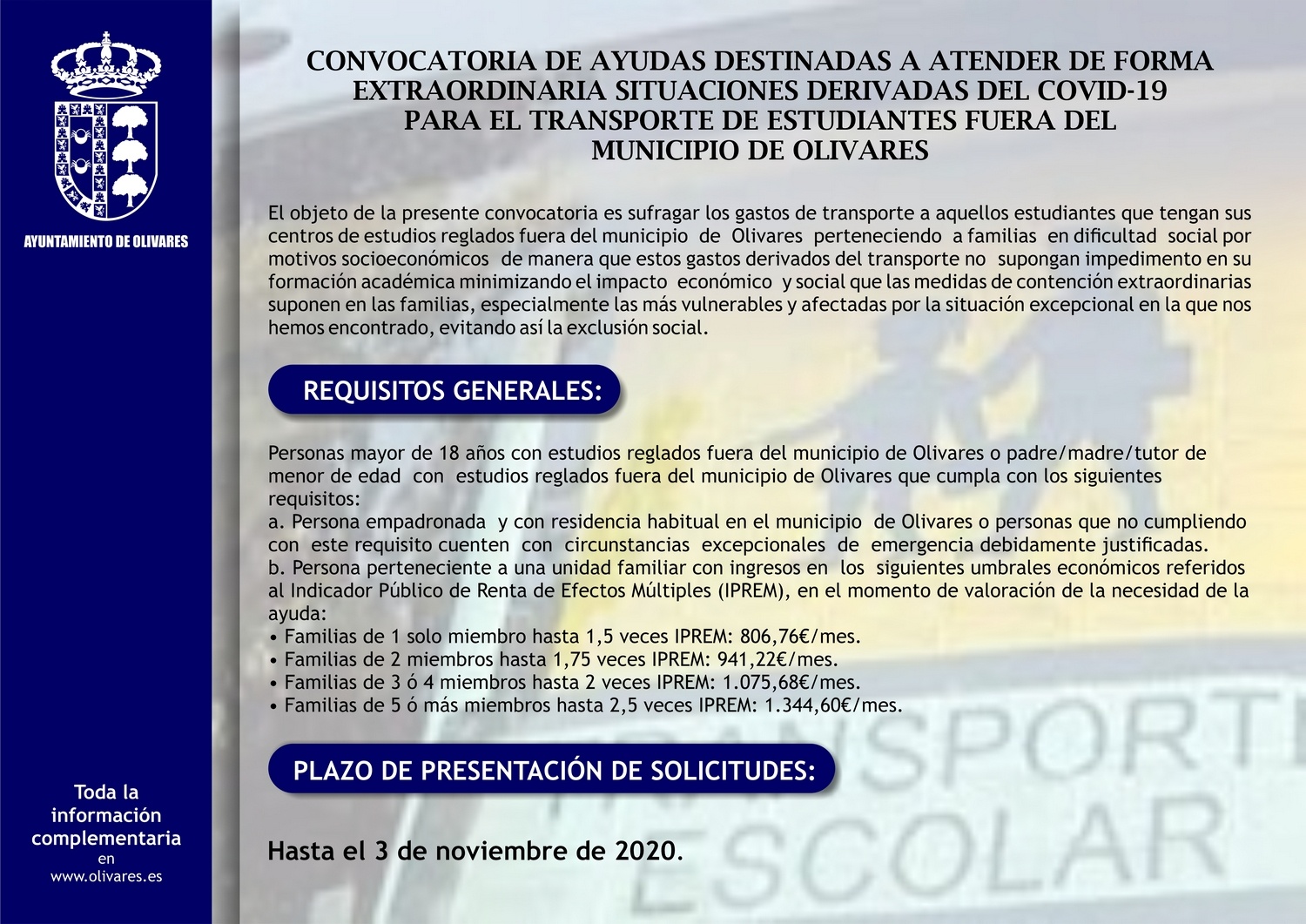 Ayudas para Transporte Escolar