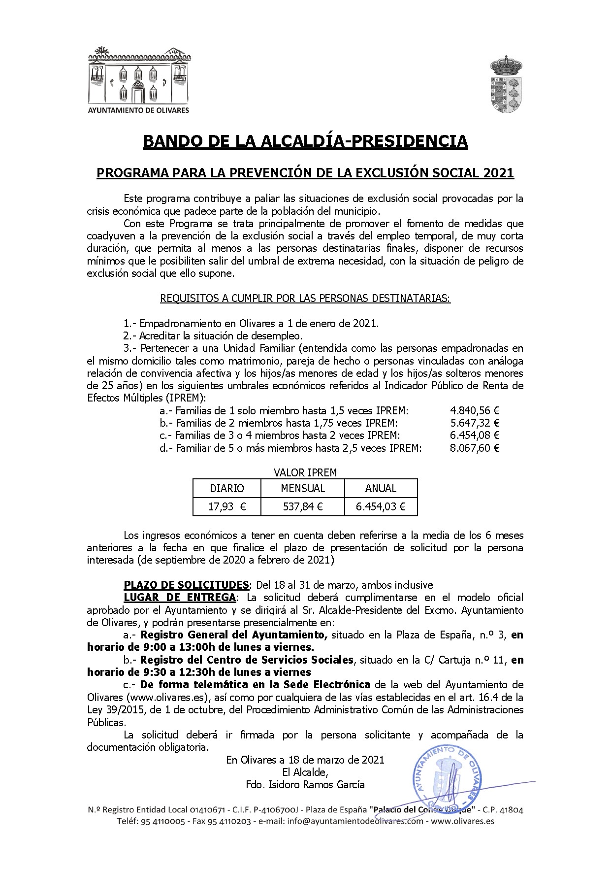 BANDO DE ALCALDIA - PRESIDENCIA