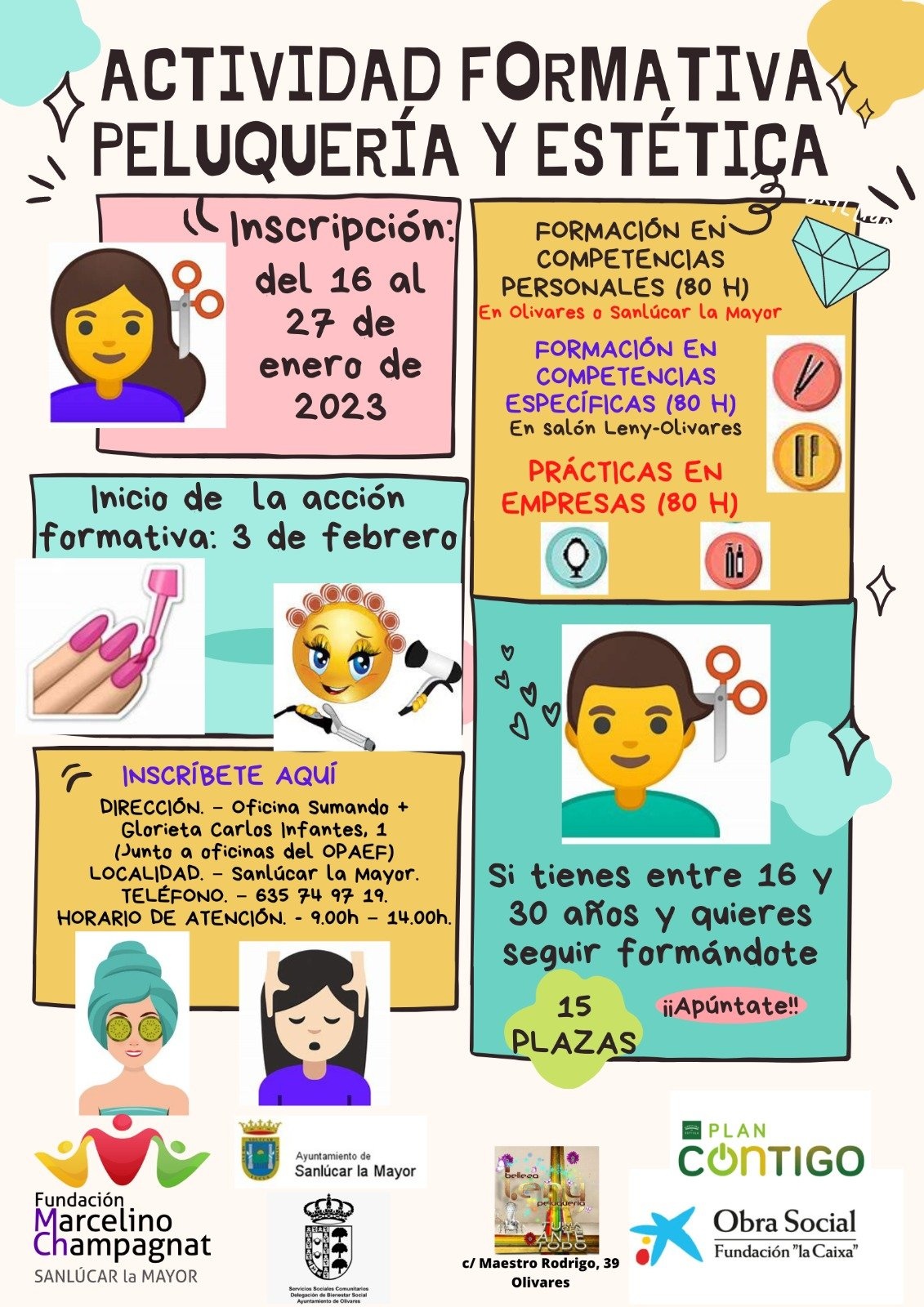 CARTEL PELUQUERIA Y ESTÉTICA