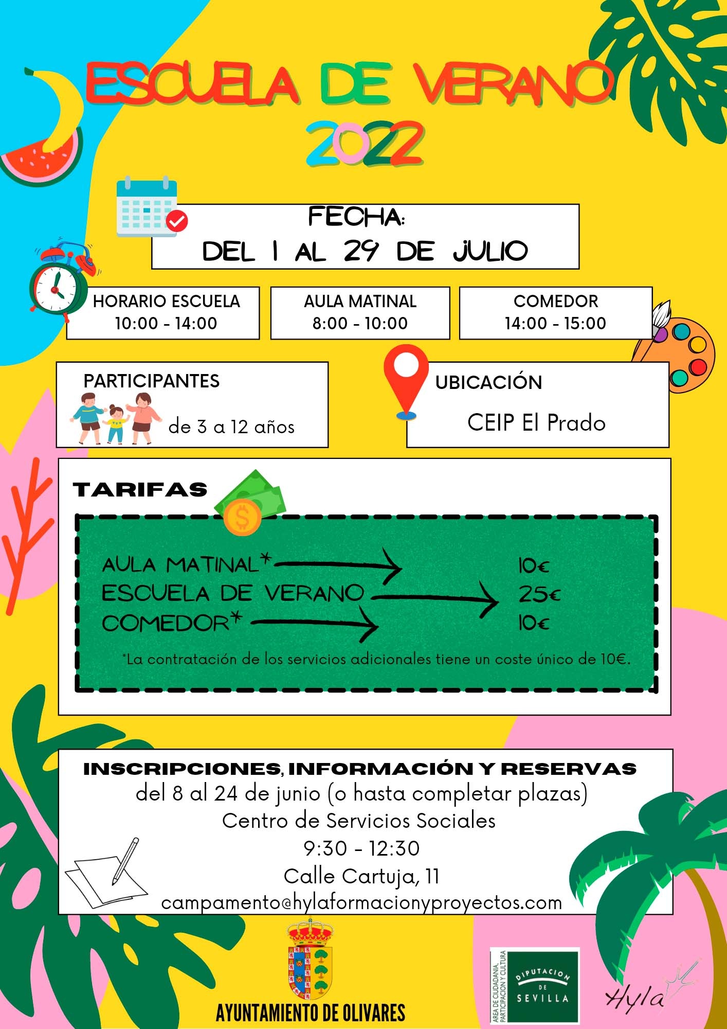 Cartel escuela verano 2022