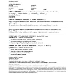 MODELO SOLICITUD CURSO