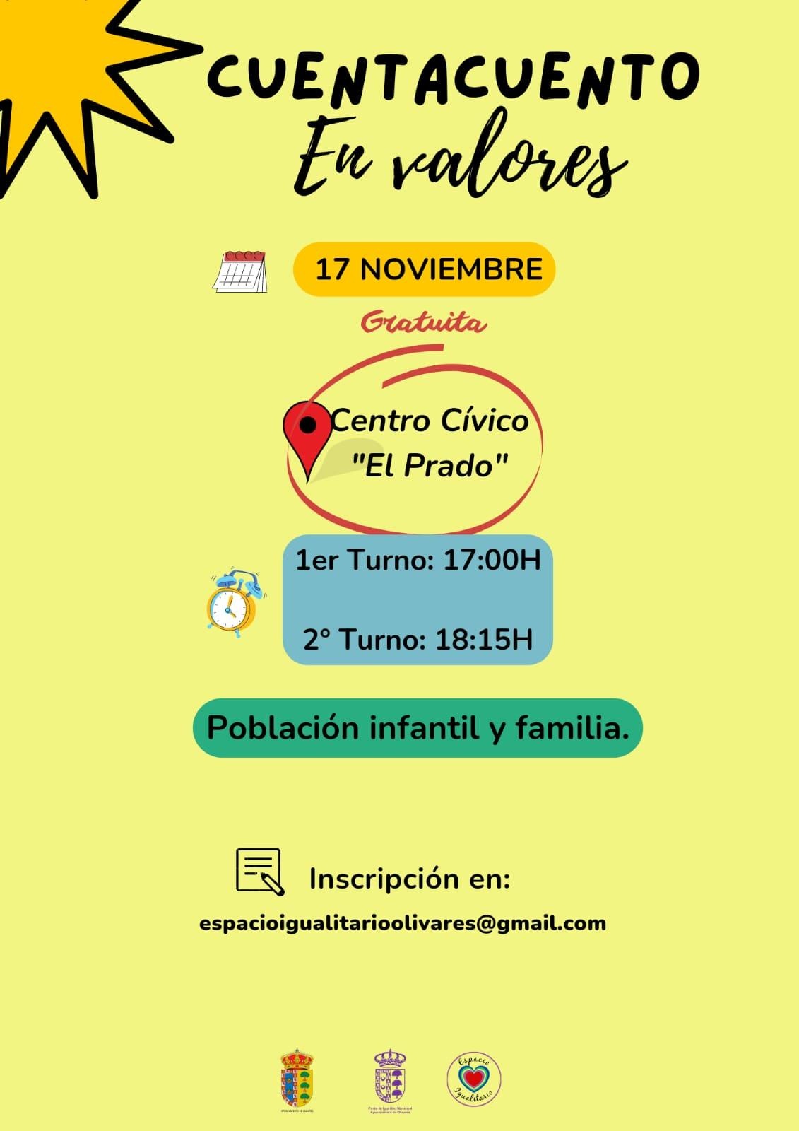 cartel cuentacuentos en valores